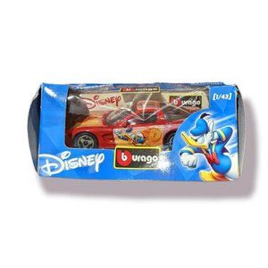 Disney Donald Duck Burago 1997 Chevrolet Corvette 1/43 Scale Red Italy